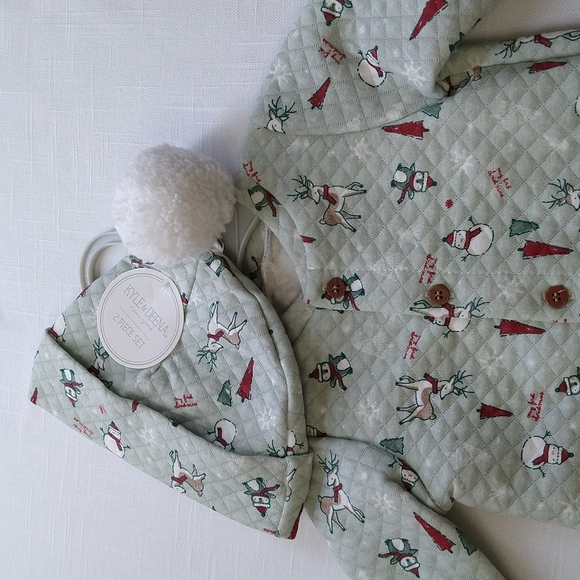 Chistmas baby jumpsuit quilted long sleeve coverall set size 0 to 3 mon… - Picture 5 of 14